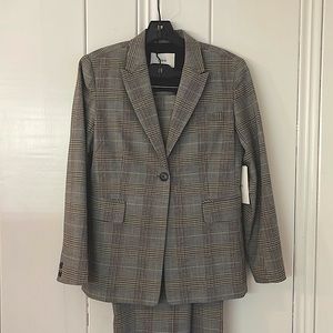 NWT Nordstrom Designer Lewit Plaid Blazer Single Button